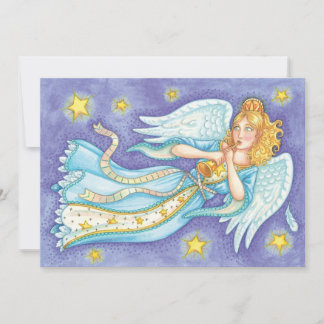 Invitation Noël mignon, Angel Musicien Jouant Sa Corne