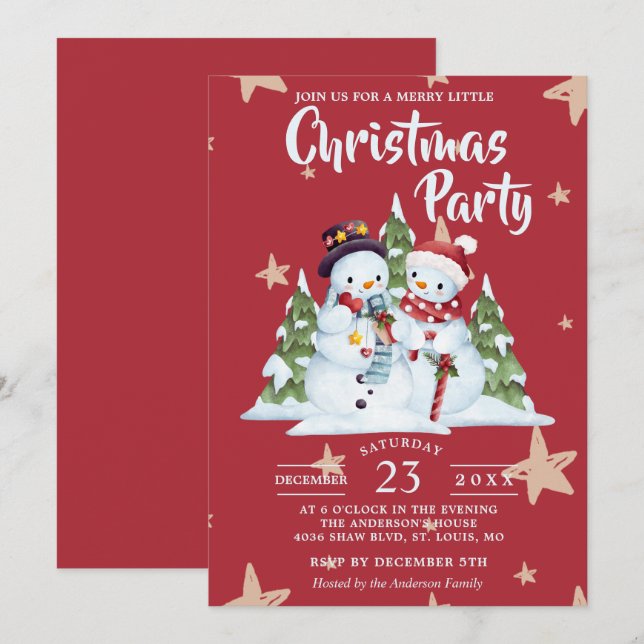 Invitation Noël minimaliste (Devant / Derrière)