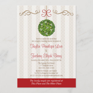 INVITATION NOËL MISTLETOE COUPLES WEDDING SHOWER
