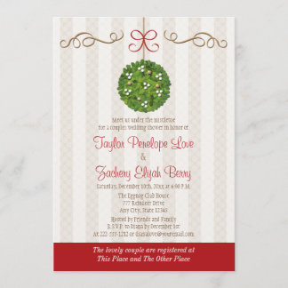 INVITATION NOËL MISTLETOE COUPLES WEDDING SHOWER
