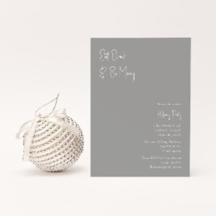 Invitation Noël moderne   Argent Mange Boire Et Soyez Joyeux