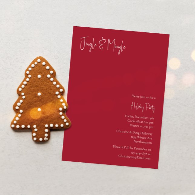 Invitation Noël moderne | Red Jingle et Mingle (Créateur téléchargé)