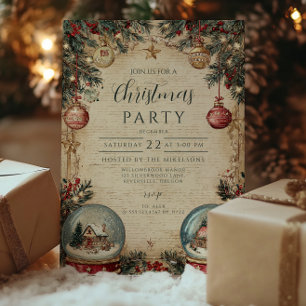 Invitation Noël Monde Merveilleux Boule à Neige