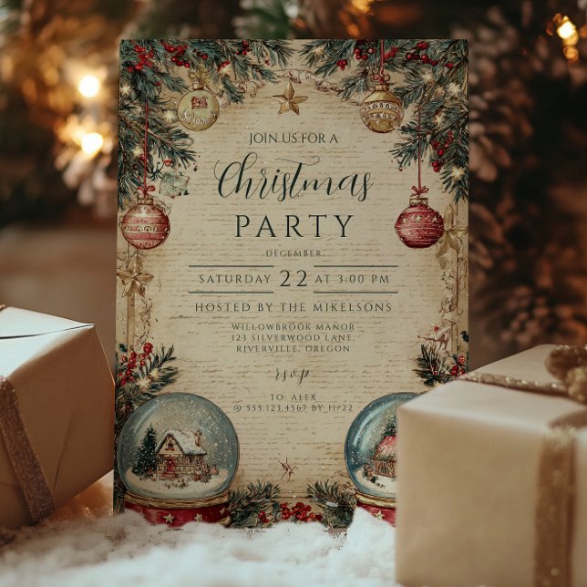 Invitation Noël Monde Merveilleux Boule à Neige (Créateur téléchargé)