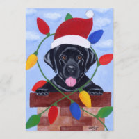 Noël noir de Père Noël de chiot de Labrador