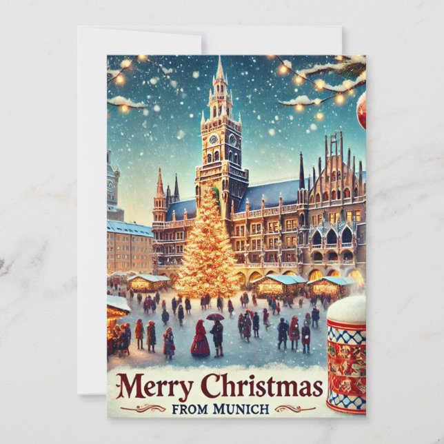 Invitation Noël nostalgique à Munich - Charme des Fêtes (Devant)