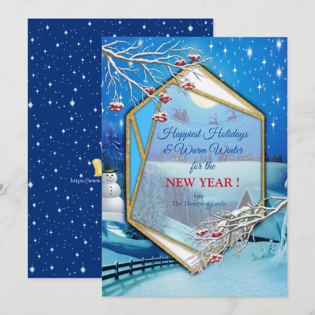 Invitation Noël & Nouvel An 2024 (Devant / Derrière)