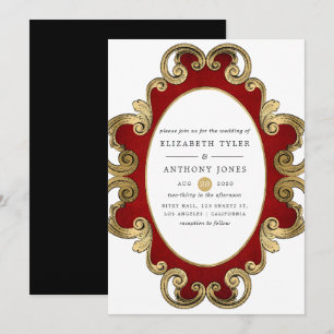 Invitation Noël Orné Vintage gothique baroque Mariage
