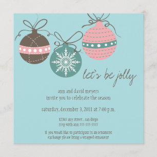 Invitation Noël ornemente la fête de vacances