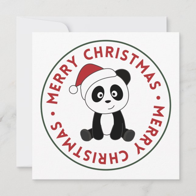 Invitation Noël Panda Neige Hiver Animaux Pandas (Devant)