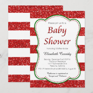 Invitation Noël Parties scintillant Baby shower de Noël Invit