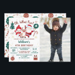 Invitation Noël Père Noël Deer Snowman hiver Anniversaire Pho<br><div class="desc">Noël Père Noël Deer Snowman hiver Anniversaire Photo Invitation</div>