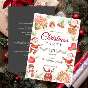 Invitation Noël Père Noël Gingpain fête de Noël