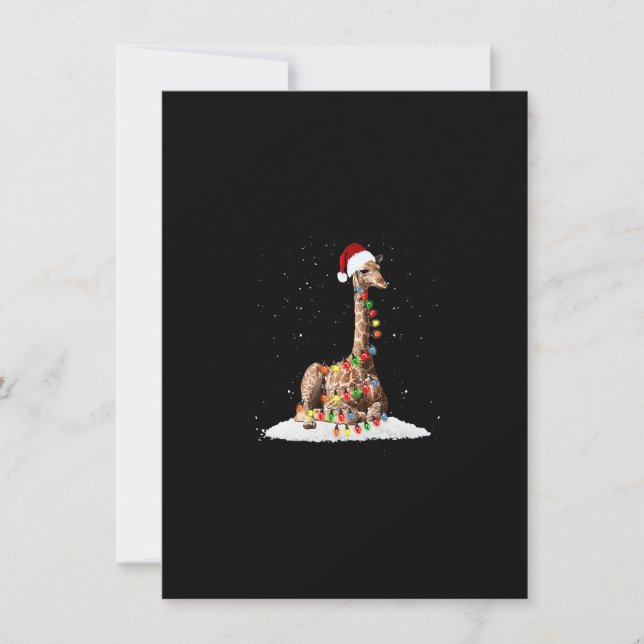 Invitation Noël Père Noël Giraffe Noël Light Premium (Devant)
