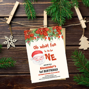 Invitation Noël Père Noël premier anniversaire