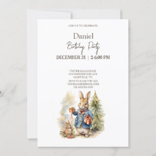 Invitation Noël Peter lapin fête d'anniversaire