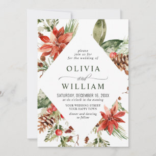 Invitation Noël Poinsettia