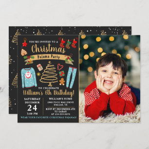 Invitation Noël Pyjama Party Boy Anniversaire Photo