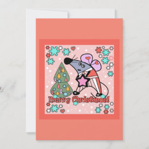 Invitation Noël, rat