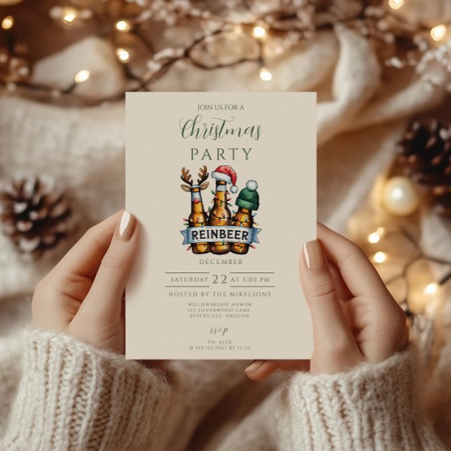 Invitation Noël Reinbeer drôle (Créateur téléchargé)