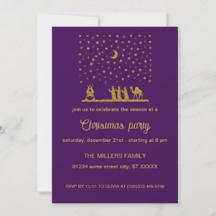 Invitation Noël religieux, Naissance de Jésus, Trois Rois