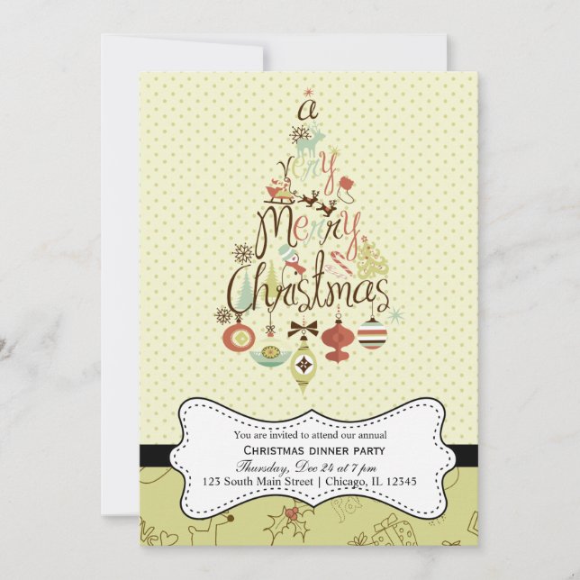 Invitation Noël rétro (Devant)