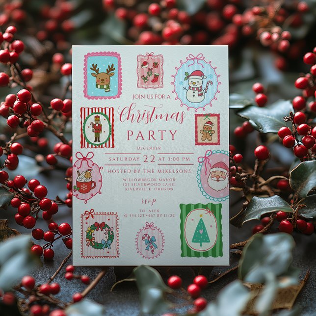 Invitation Noël Rétro Fantaisiste (Créateur téléchargé)
