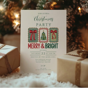 Invitation Noël Rétro Joyeux et Lumineux