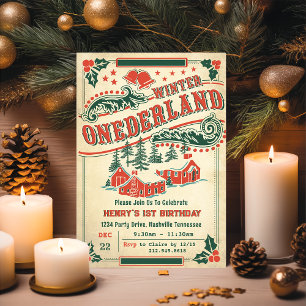 Invitation Noël Retro Vintage Russe fête d'anniversaire