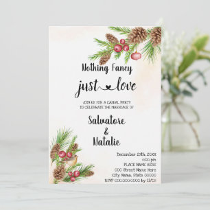 Invitation Noël Rien de fantaisie juste Amour Elopement