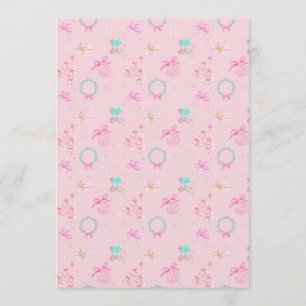 Invitation Noël Rose Coquette Bow Motif Sans Couture