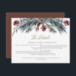 Invitation NOEL Rustic Winter Christmas Pine Détails du Maria<br><div class="desc">Ce mariage de détails carte d'enceinte comprend des pins aquarelles rustiques et une élégante police de script de calligraphie dorée. Modifiez facilement le libellé *most* pour répondre aux besoins de votre événement et changez la couleur sur le côté arrière pour mieux correspondre à votre événement. Cette carte de détails se...</div>