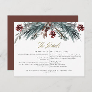 Invitation NOEL Rustic Winter Christmas Pine Détails du Maria