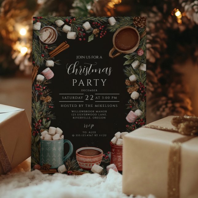 Invitation Noël rustique au chocolat chaud (Créateur téléchargé)