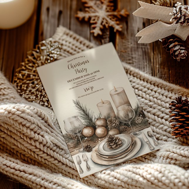 Invitation Noël rustique Festif Cosy (Créateur téléchargé)