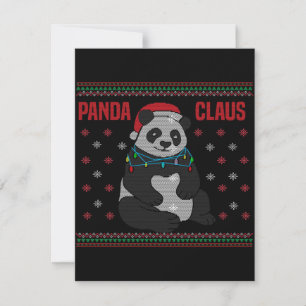 Invitation Noël Santa Claus Pand  Lovely Panda Design