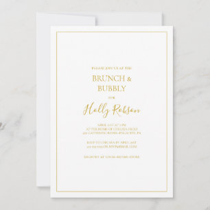 Invitation Noël simple Brunch blanc et douche mousseuse