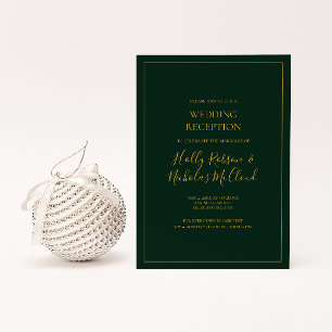 Invitation Noël Simple Élégant   Réception de Mariage Verte