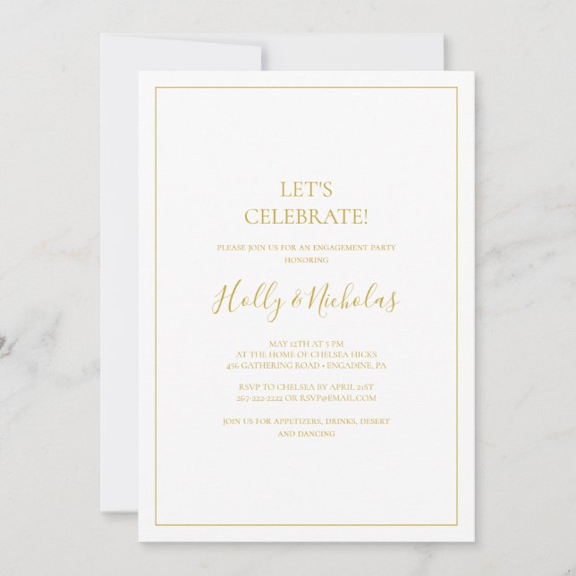Invitation Noël simple et élégant | Blanc Fêtons (Devant)