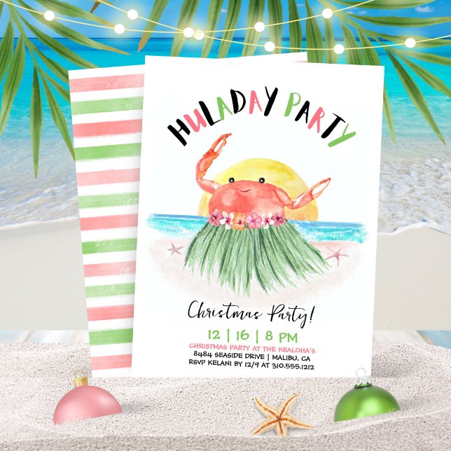 Invitation Noël tropical hawaïen de Huladay Party (Créateur téléchargé)