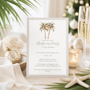 Invitation Noël Tropical Palmiers Fêtes