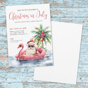 Invitation Noël Tropical sur la Plage en Juillet