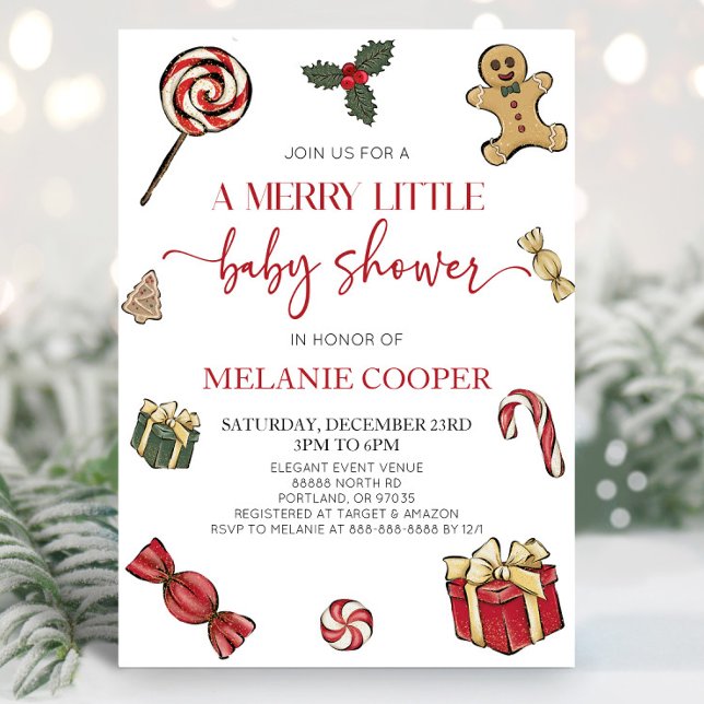 Invitation Noël Un joyeux petit Baby shower (Créateur téléchargé)