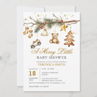 Invitation Noël Un joyeux petit Baby shower