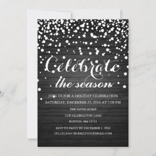 Invitation Noël Vacances Bois Arrière - plan Famille