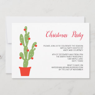 Invitation Noël Vacances Cactus Cactus Célébration d'hiver
