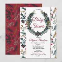 Noël Vacances verdure Baby shower de couronne Invi