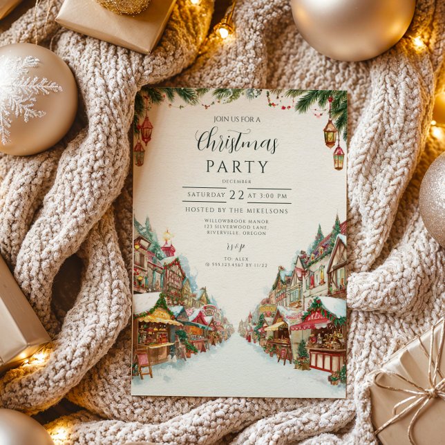 Invitation Noël Villageois Traditionnel (Créateur téléchargé)