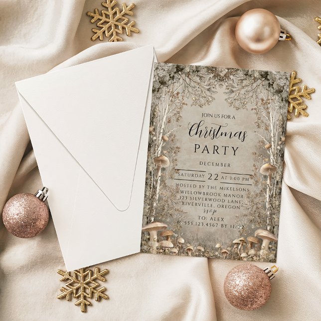 Invitation Noël Vintage Bois de Winter (Créateur téléchargé)