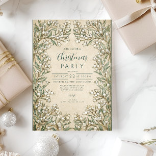 Invitation Noël vintage Botanique Holly